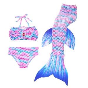 3PCS/Set HOT Kids Girls Bikini Set Mermaid Tails with Fin Swimsuit Bikini Bathing Suit Dress for Girls Children Beach Cosplay